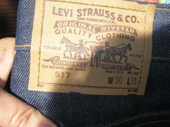 NWOT 1970s Levi's Deadstock 517 Jeans Orange Tab … - image 3