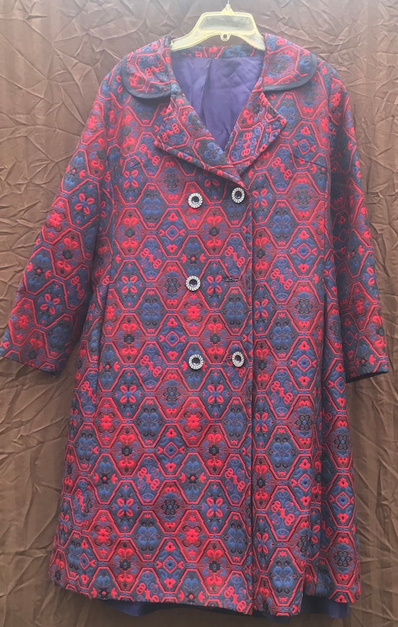 Mod 1960s Red and Blue Coat L