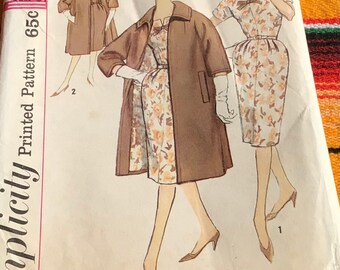 1960s Simplicity 3316 Slim Wiggle Dress & Coat sz 16 bust 36 FF