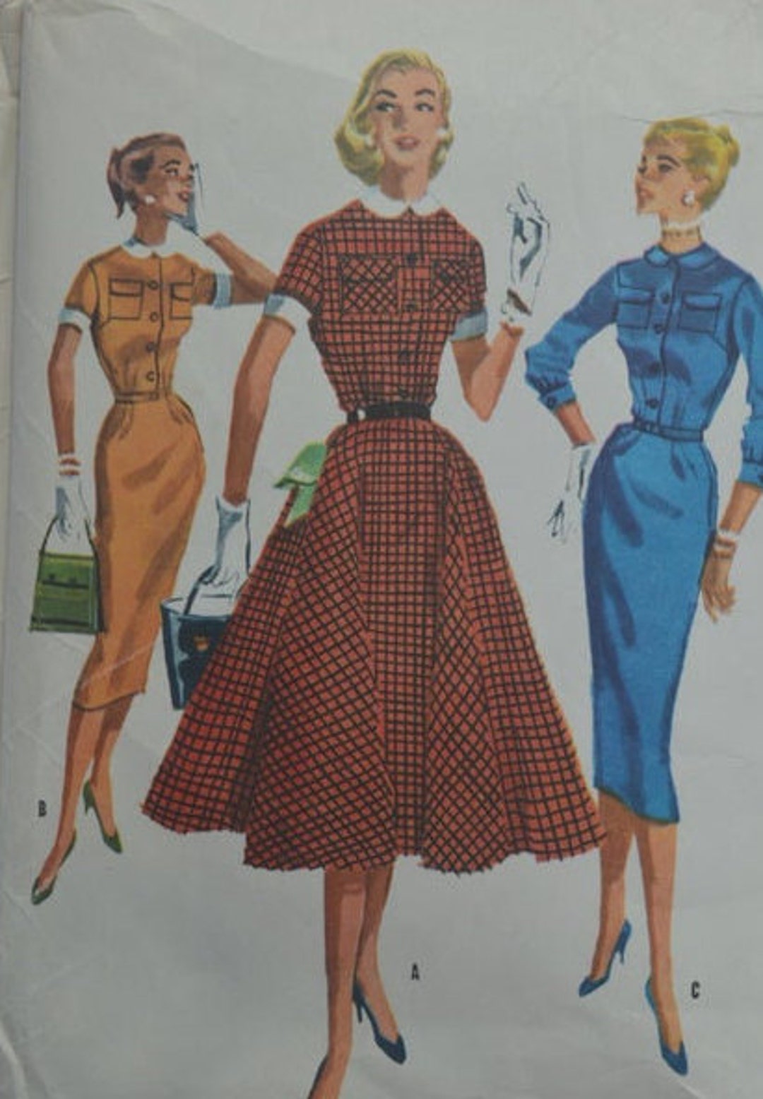 1960s Mccall's 3752 Misses Full Circle or Slim Skirt Dress Pattern Sz ...