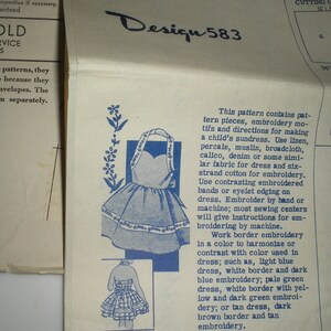 1950s Mail Order 583 Girls Halter Dress Pattern sz 2