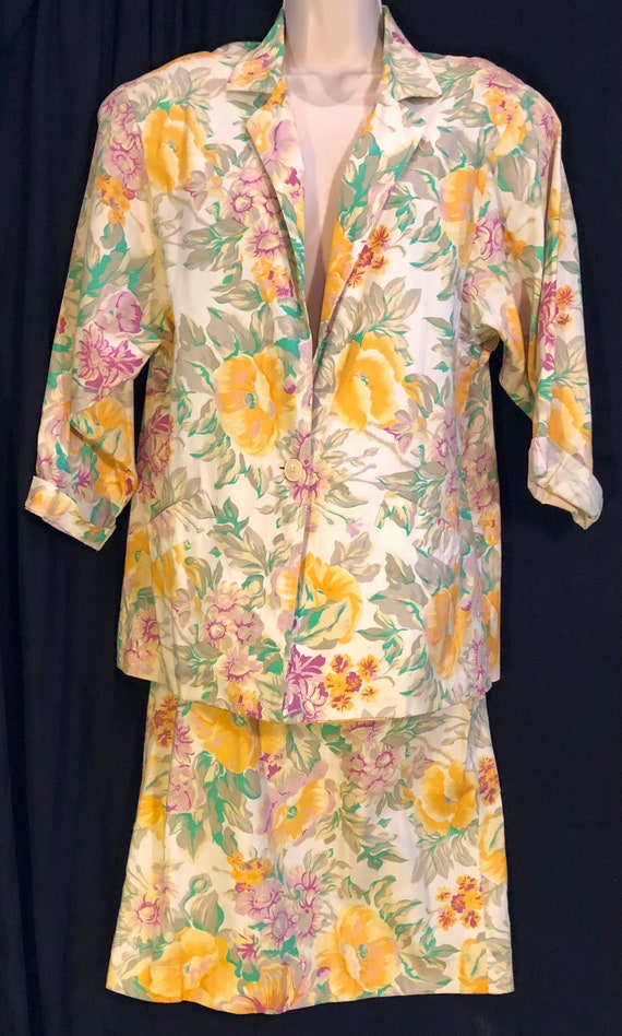 1980s Spring Garden Floral Cotton Set by Peabody H