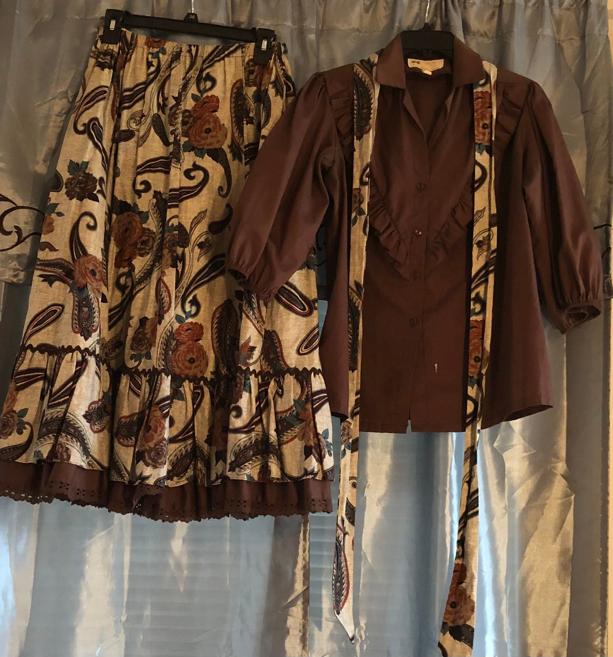 H0972 70年代 Carefree Fashions カントリー　スカート Carefree Fashions - Etsy