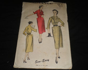 1950s Advance 6208 Side Closing Slim Wiggle Dress Pattern sz 12 Bust 30