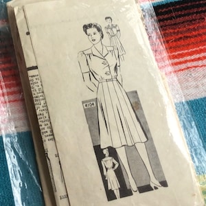 1950s Anne Adams 4104 Misses Dress Pattern sz bust 42