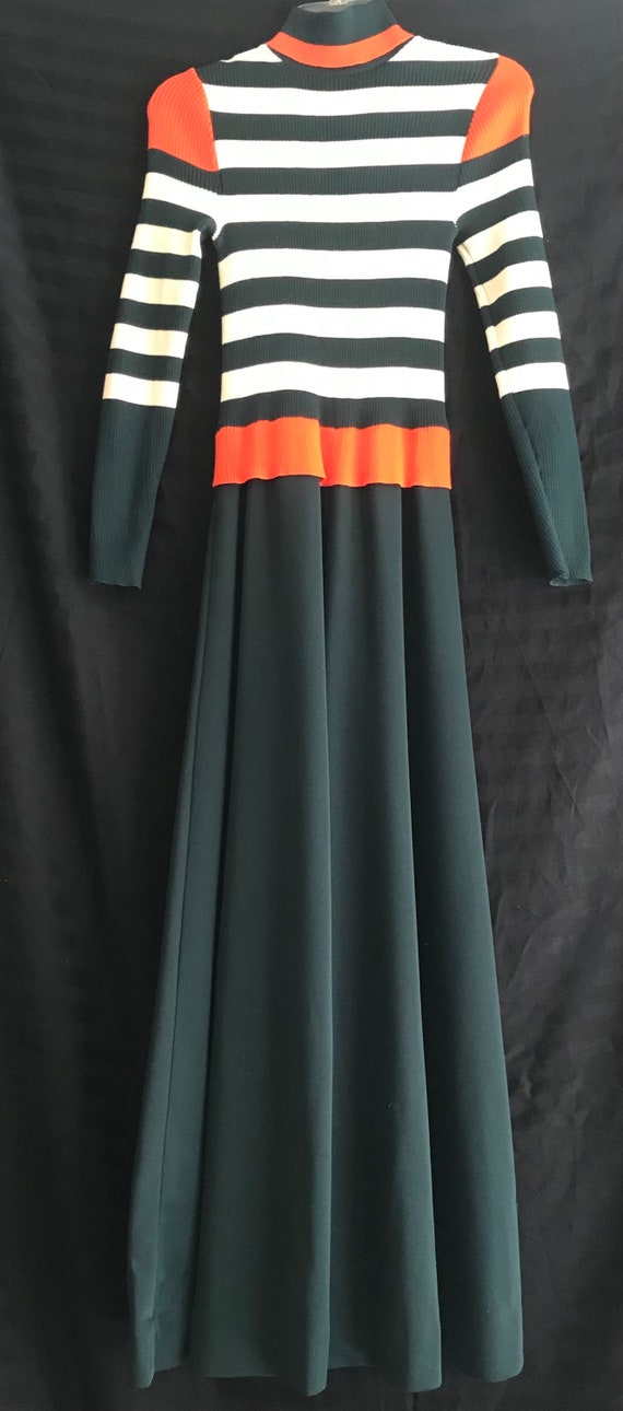 1970s Striped Polyester Bonwit Teller Dress