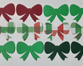 Fabric Die Cuts Christmas Holiday Decor Card Making Scrapbooking Supply Felt Applique Noel 20 Christmas Holy Leafs Glitter Christmas Bows