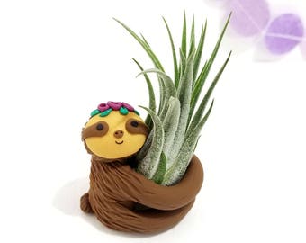 Sloth Gift, Sloth Planter, Air Plant Gift, Sloth Air Plant Holder, Sloth Decor, Gift for Her, Girlfriend Gift, Air Plants, Gift Women