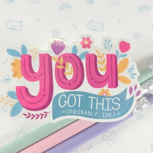 You Got This Sticker, Vinyl Sticker, Laptop Decal, Encouraging Gift for Her, Cute Sticker, Small Gift Idea, Silly Stickers, Girl Boss