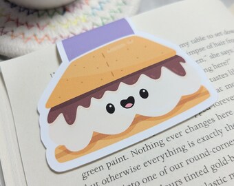 S'more Bookmark, Melted Smores Planner Clip, Cute Food Bookmark, Back to School, Reading Gift, Camping Gift