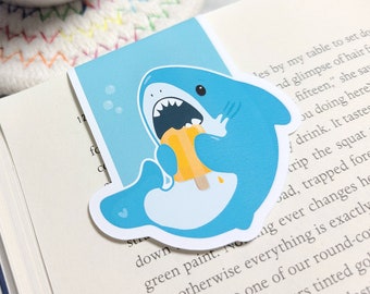 Shark Popsicle Bookmark, Under the Sea Planner Clip, Cute Ocean Themed Bookmark, Back to School, Reading Gift