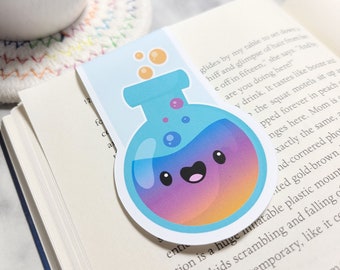 Science Beaker Magnetic Bookmark, Cute Science Planner Clip, Kawaii Beaker Bookmark, Back to School Teacher Gift