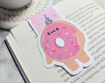 Party Donut Bookmark, Donut Planner Clip, Cute Donuts Bookmark, Back to School, Reading Gift