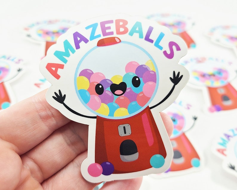 Gumball Vinyl Sticker, Laptop Stickers, Candy Stickers, Planner Stickers, Small Gift, Kawaii Stickers, Cute Gumball Gift, Gift Her image 2