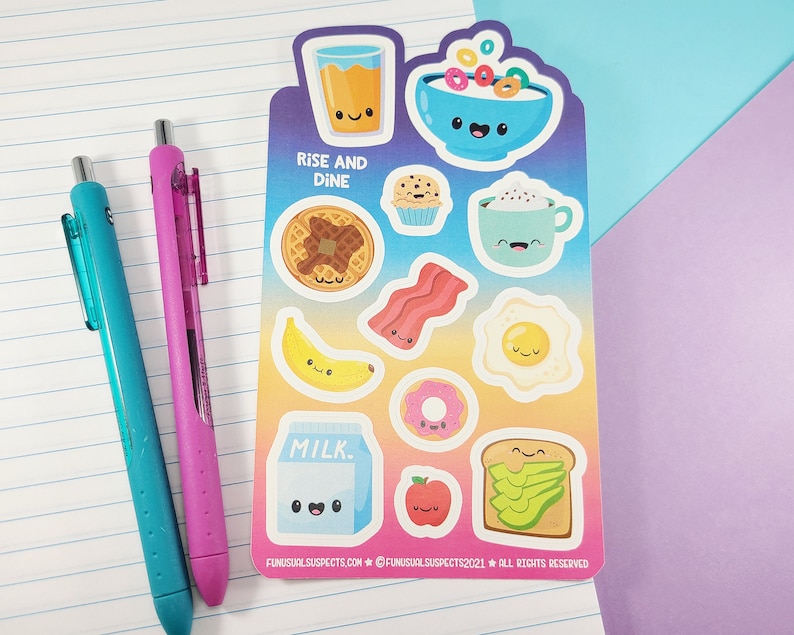 Kawaii Breakfast Food Sticker Sheet: Planner Journal Stickers - Etsy