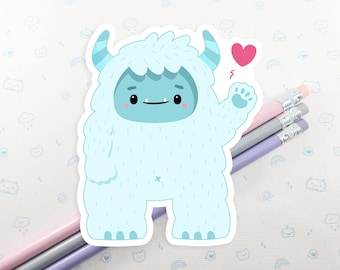 Kawaii Yeti Vinyl Sticker: Waterproof Laptop Decal