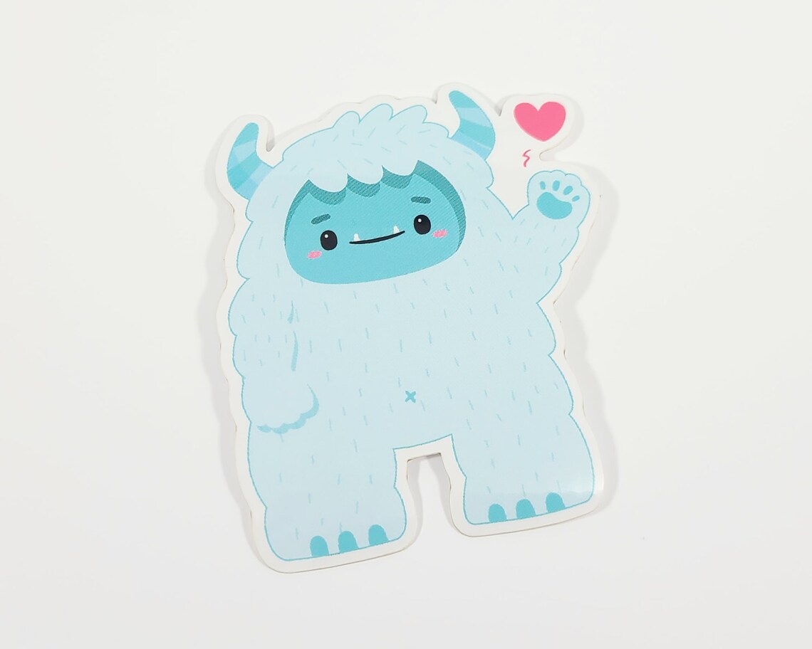 Yeti Sticker S0157 Kawaii Yeti Decal Vinyl Sticker Laptop Etsy
