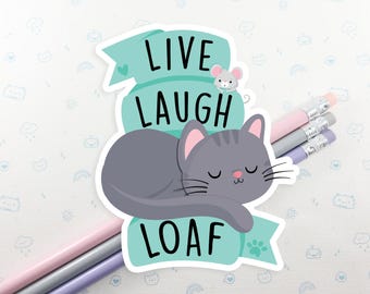 Cat Loaf Vinyl Sticker: Kawaii Laptop Decal