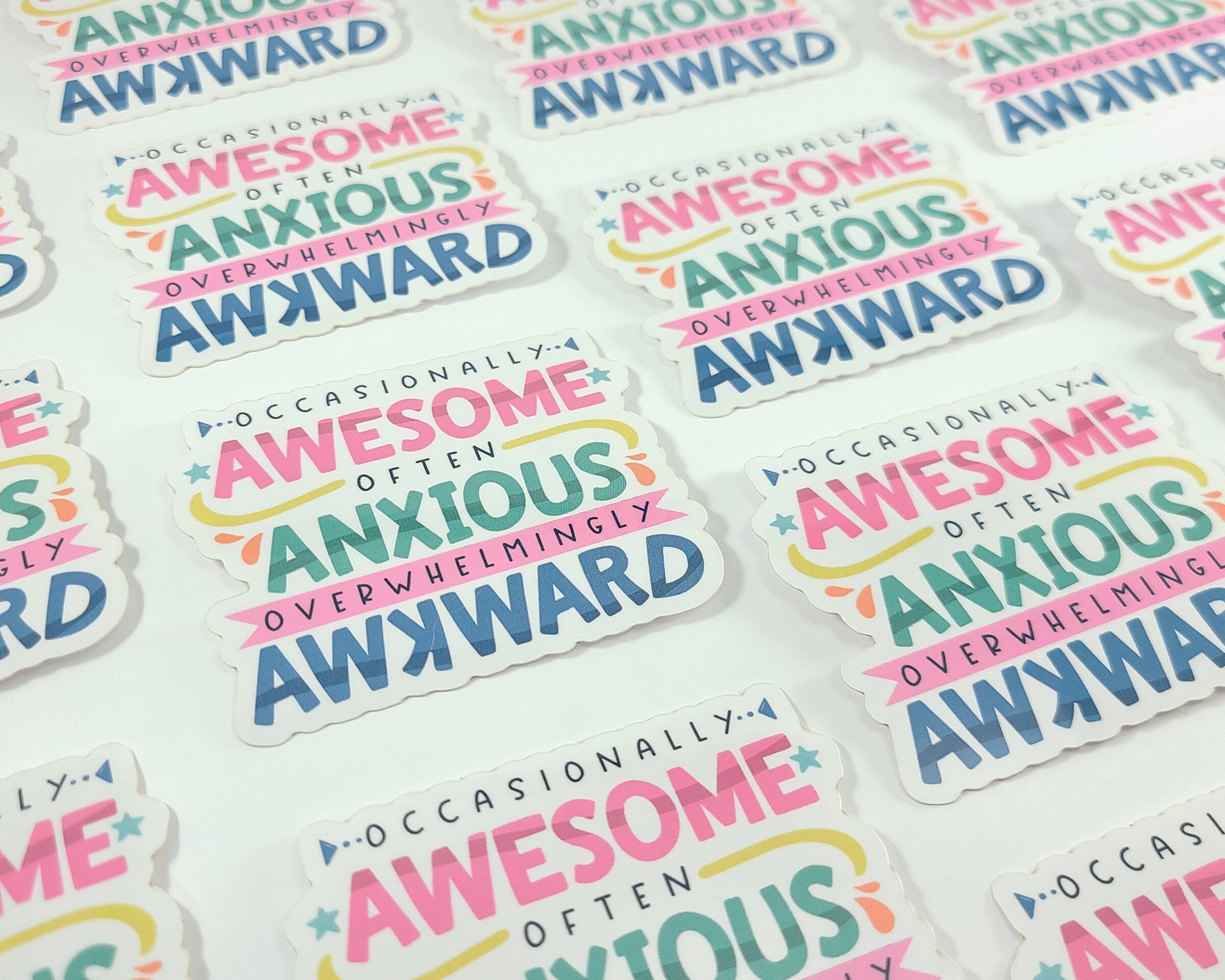 Awesome Anxious Awkward Sticker, Vinyl Stickers, Laptop Decal ...
