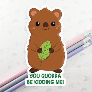Quokka Sticker, Vinyl Stickers, Laptop Decal, Quokka Gift for Her, Cute Sticker, Small Gift Idea, Quokka Laptop Decal
