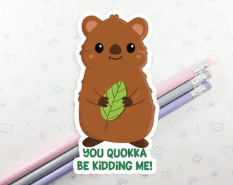 Quokka Sticker, Vinyl Stickers, Laptop Decal, Quokka Gift for Her, Cute Sticker, Small Gift Idea, Quokka Laptop Decal