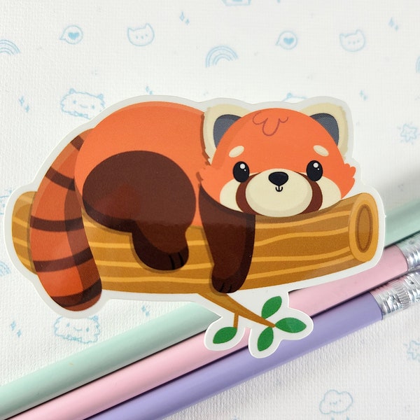 Red Panda Sticker, Vinyl Panda, Kawaii Red Panda Gift, Panda Party, Cute Panda Decal, Laptop Decal, Waterbottle Stickers