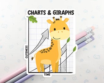 Giraffe Chart Sticker, Vinyl Stickers, Laptop Decal, Pun Gift, Gift for Her, Small Gift Idea, Giraffe Gift Idea, Giraffe Laptop Decal