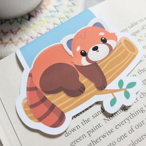 Red Panda Magnetic Bookmark: Kawaii Planner Clip, Book Lover Gift