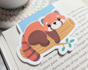 Red Panda Magnetic Bookmark, Kawaii Red Panda Planner Clip, Cute Red Panda Planner Accessory for Books, Book Lover Gift