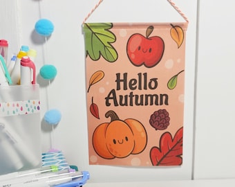 Autumn Mini Banner, Seasonal Cute Wall Hanging, Door Hanger