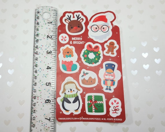 12 Weihnachtsaufkleber, 10 X 11,5 Cm – Bunter Stickerbogen Für Basteln, Karten & Partydekoration