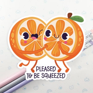 Orange Love Sticker, Cute Citrus Sticker, Orange Squeezed Sticker, Laptop Decal, Funny Fruit Sticker, Fresh Squeezed