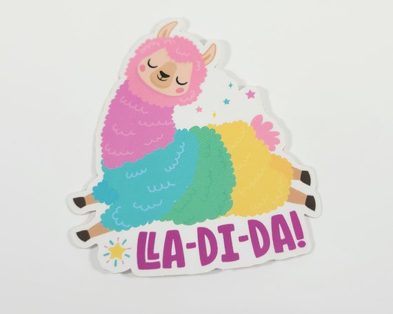 Llama Lla Di Da Vinyl Sticker Cute Llama Decal Laptop Llama Sticker Cute Llama Gift Small Gift Idea Gift for Her Kawaii Sticker Etsy Polska