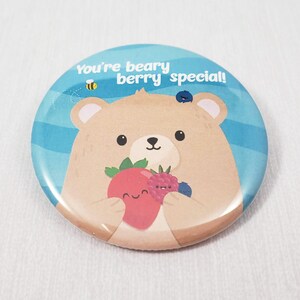 Best Friend Gift Funny Bear Magnet Hiking Bear Bear Wander Button Pinback Button Kawaii Bear Backpack Accessory