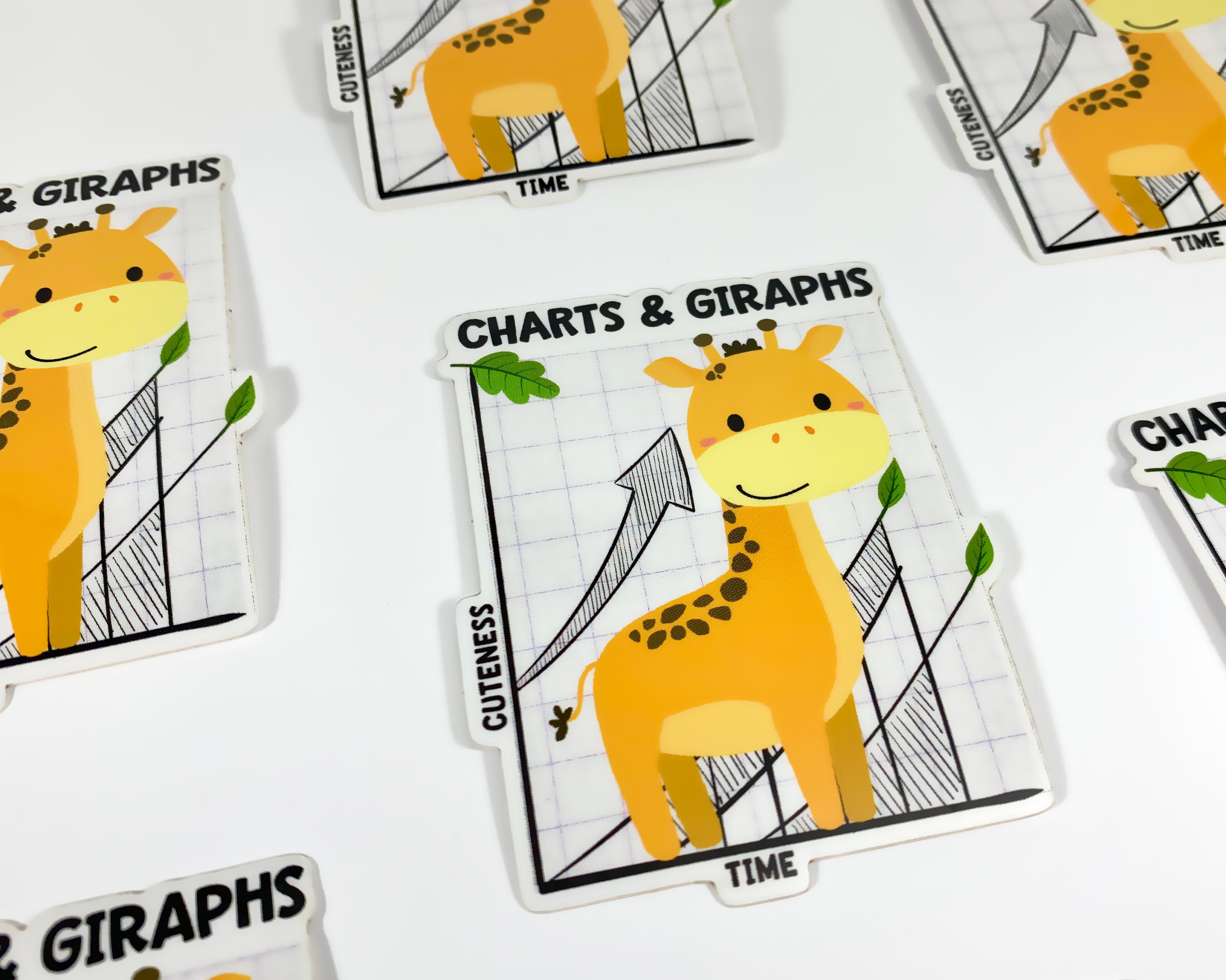Giraffe Chart Sticker, Vinyl Stickers, Laptop Decal, Pun Gift, Gift for ...