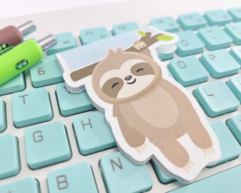 Sloth Taking Notes Sloth Hanging Bookmark, Sweet Sloth Planner Clip, Cute Sloth Bookmark ...