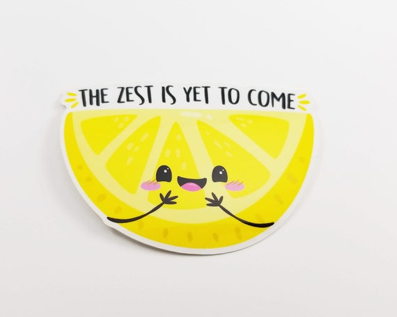 Lemon Vinyl Sticker, Cute Lemon Zest Decal, Laptop Lemon Sticker