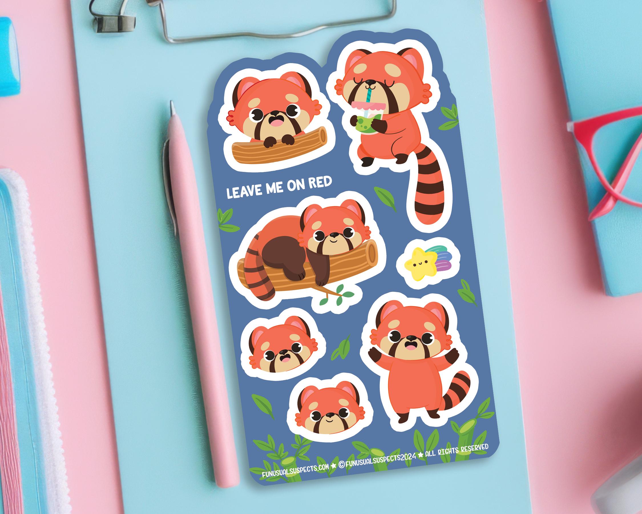 Red Panda Sticker Sheet, Cute Red Pandas Stickers, Stickers for Planner ...