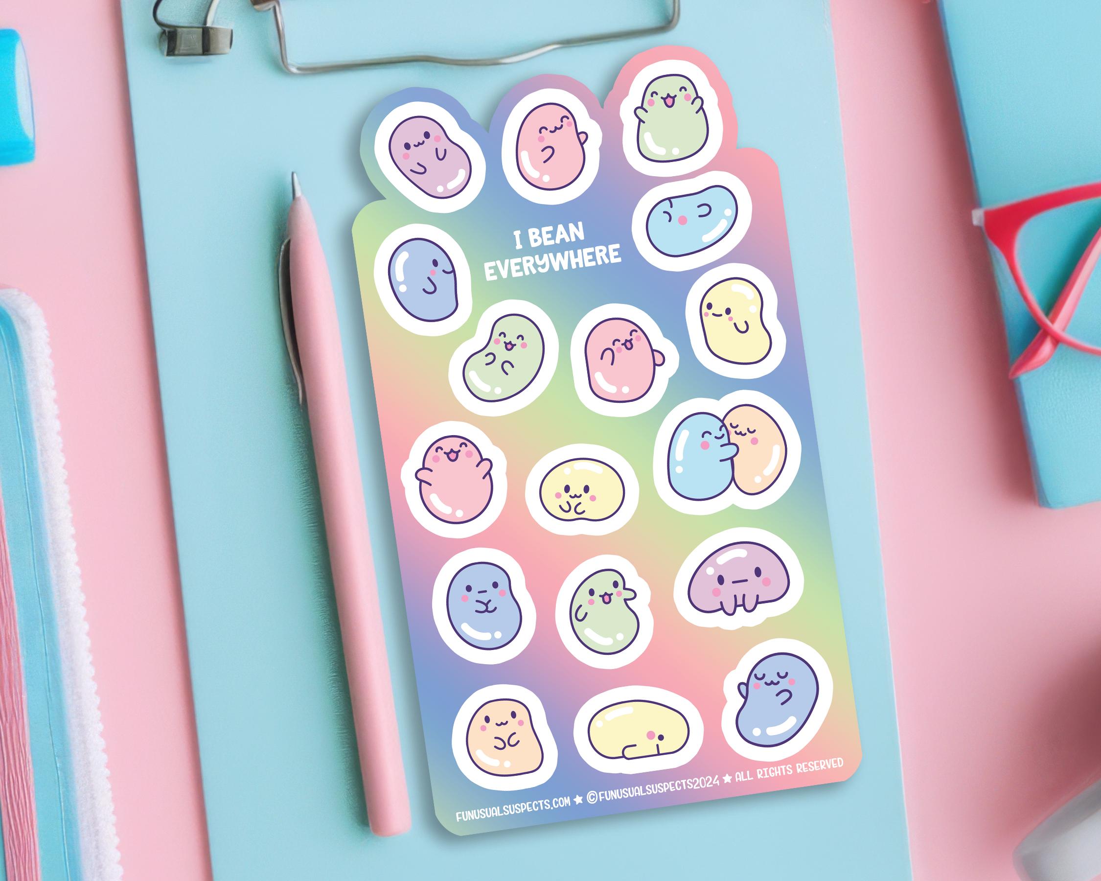 Purple Beans Sticker Jelly Beans Sticker Sheet, Cute Bean Stickers, Stickers for Planner ...