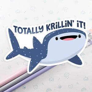 Whale Shark Sticker, Vinyl Stickers, Laptop Decal, Whale Shark Gift, Gift for Her, Cute Sticker, Whale Shark Decal, Small Whale Gift
