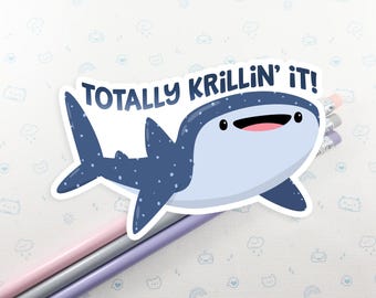 Whale Shark Sticker, Vinyl Stickers, Laptop Decal, Whale Shark Gift, Gift for Her, Cute Sticker, Whale Shark Decal, Small Whale Gift