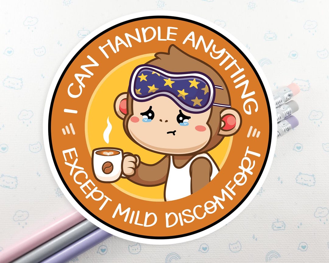 Monkey Mild Discomfort Sticker, Uncomfortable Sticker, Laptop Decal ...