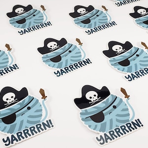 Yarn Pirate Sticker, Vinyl Stickers, Laptop Decal, Gift for Her, Small Gift Idea, Knitting Sticker, Crochet Sticker, Yarn Gift image 3