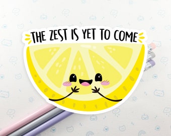 Lemon Vinyl Sticker, Cute Lemon Zest Decal, Laptop Lemon Sticker, Cute Fruit Gift, Small Gift Idea, Gift for Her