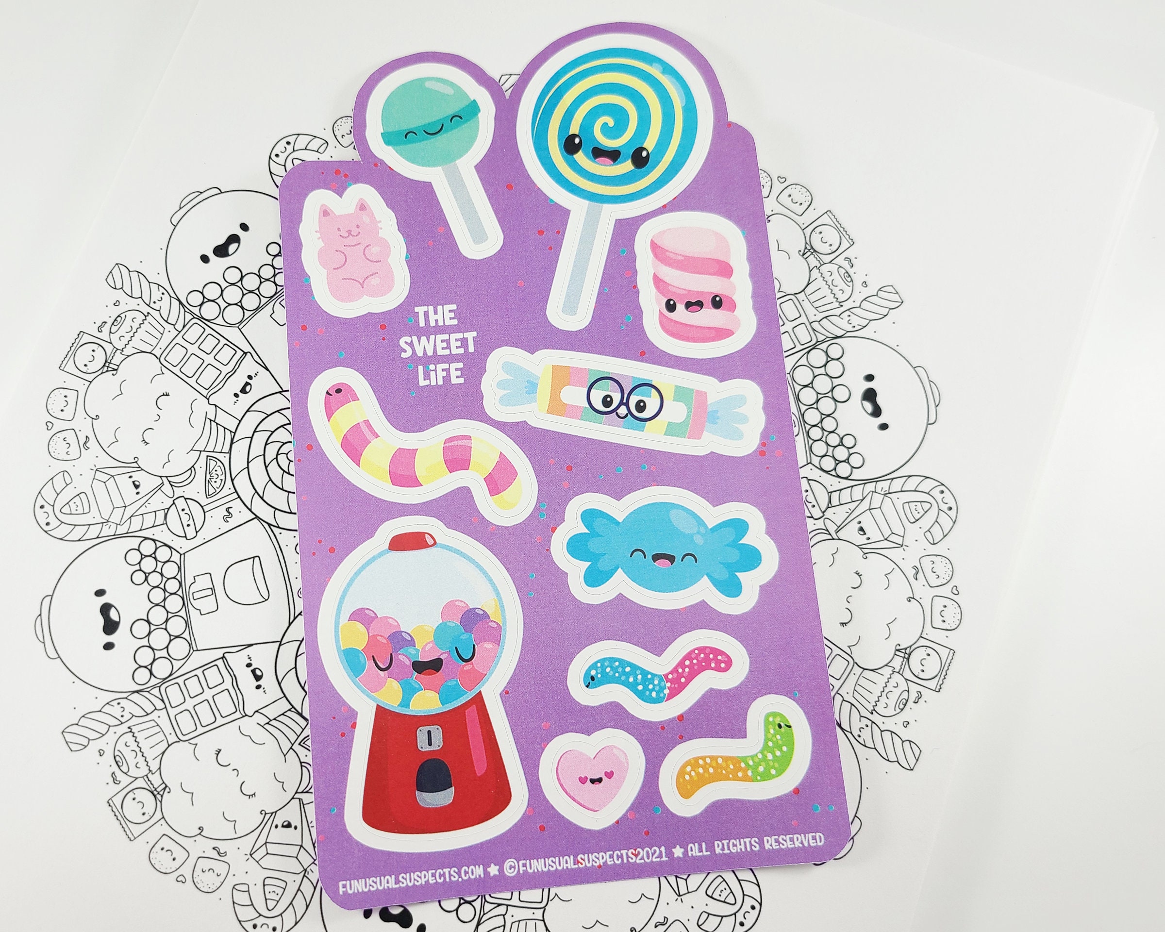 Candy Sticker Sheet, the Sweet Life, Cute Candy Stickers, Stickers for  Planner Journal, Cute Stationary, Kawaii Candy 