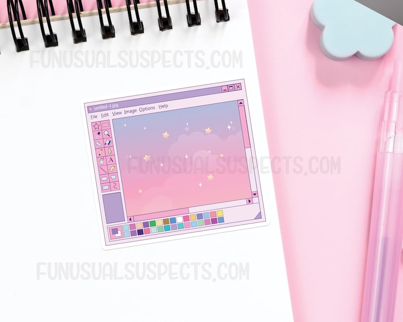 Paint Kawaii Aesthetic Sticker, Vinyl Stickers, Laptop Decal, Artist ...