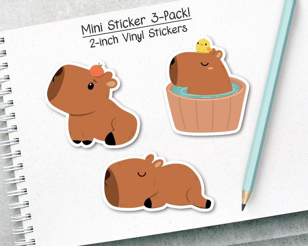 Capybara Mini Vinyl Stickers, Waterproof Stickers, Cute Laptop Decals