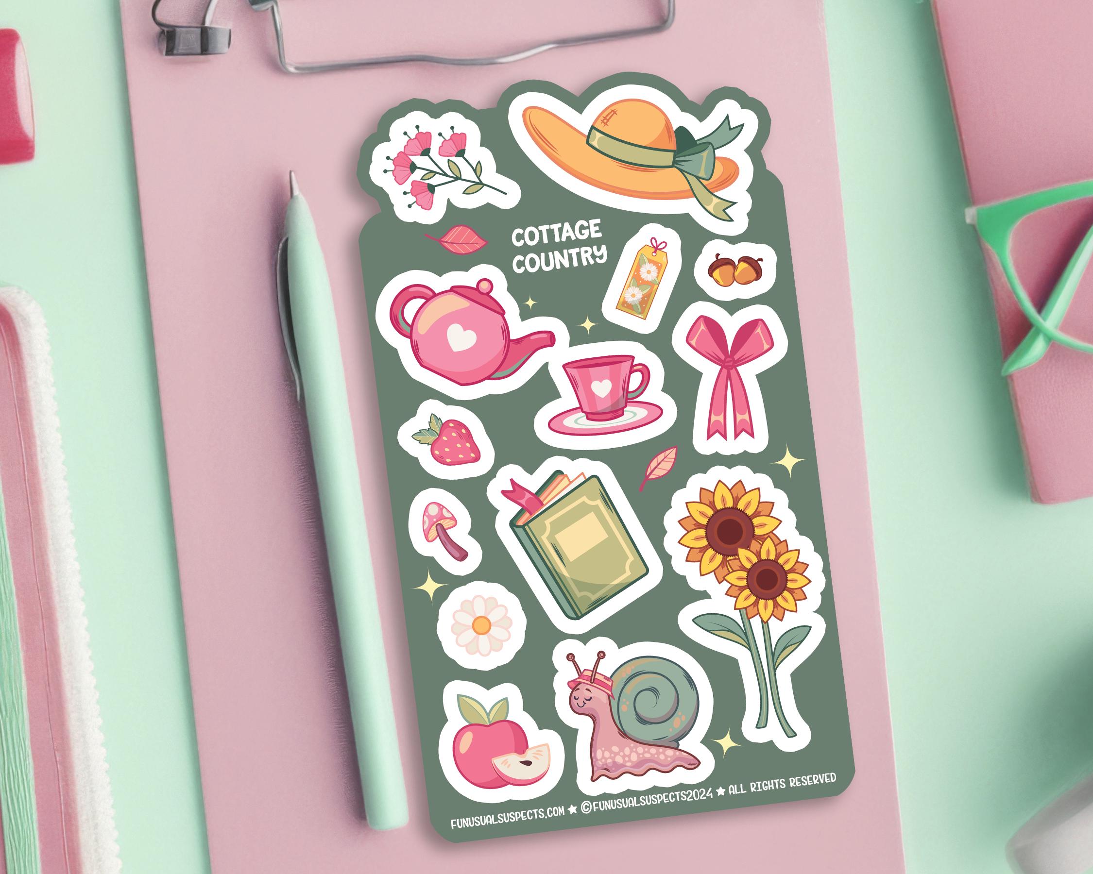 Cottage Core Sticker Sheet, Cute Country Stickers, Stickers for Planner ...