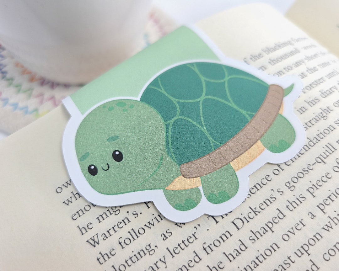 Turtle Magnetic Bookmark, Kawaii Turtle Planner Clip, Cute Green Turtle ...