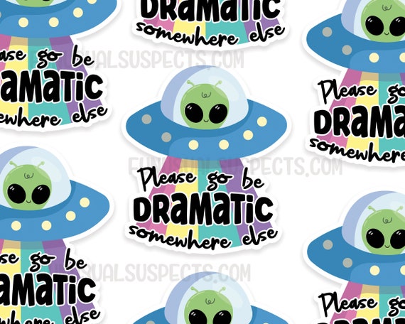 Dramatic Alien Vinyl Sticker: Waterproof Laptop Decal - Etsy